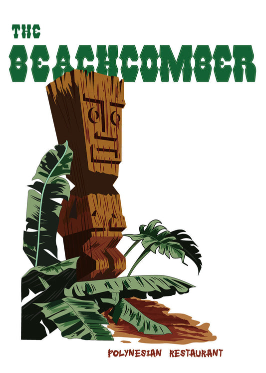 Beachcomber (Not Don's) Drink Menu Tiki Art Reproduction T-Shirt