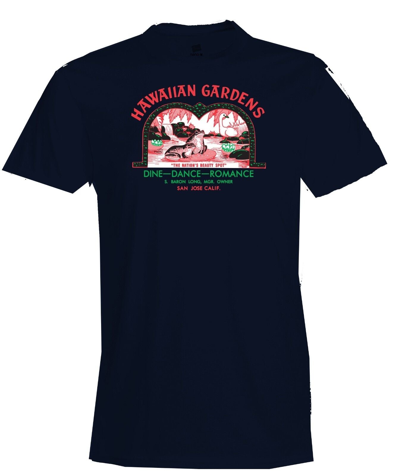 Hawaiian Gardens San Jose, CA Tiki Bar Vintage Advertising Restoration T-Shirt