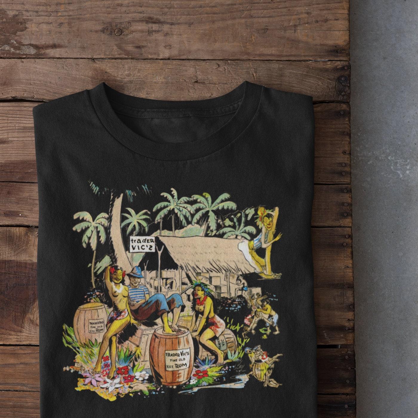 Tiki Bar Menu T-Shirt - Rum Bar 1947 menu art Men's Shirt