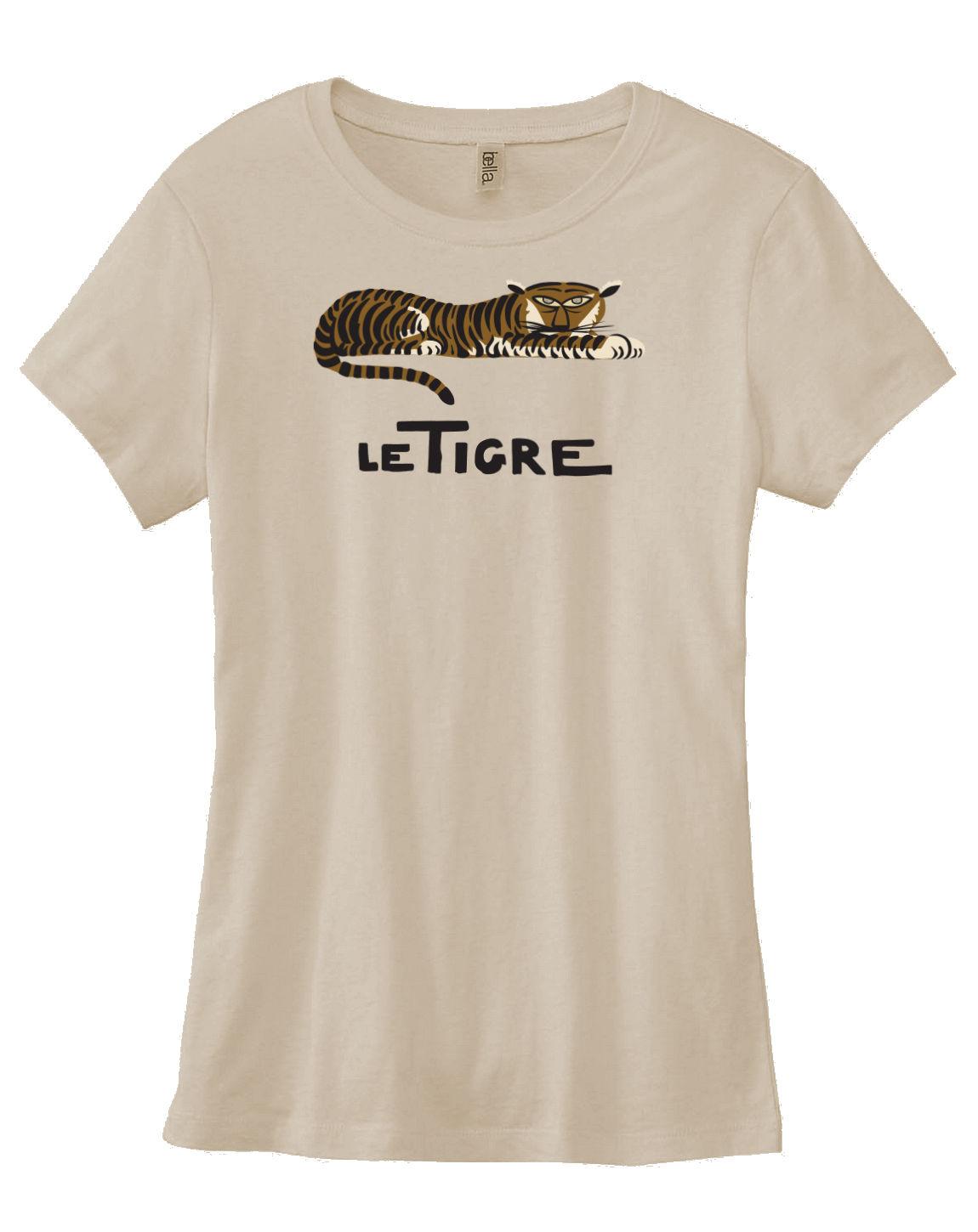 Tiger Le Tigre Ladies Sexy T-shirt Andre Helle Illustration T-Shirt