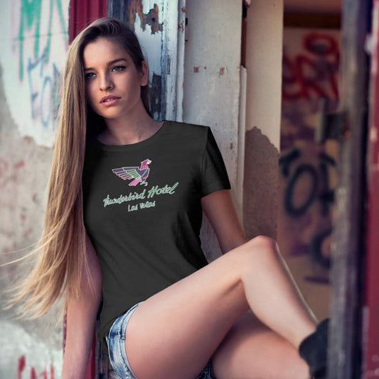 Thunderbird Hotel Vintage Las Vegas Neon Sign Reproduction Ladies T-Shirt